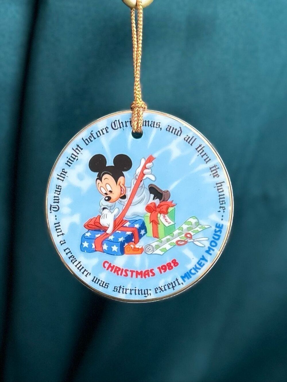 Disney Parks Christmas Collection Ornament Twas The Night Before Christmas 1988
